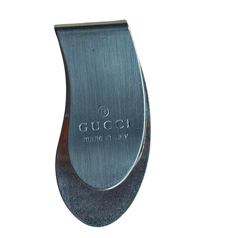 GUCCI Men Brushed Silver Tone Metal Money Clip